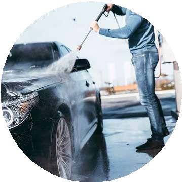 Person performing landscaping work